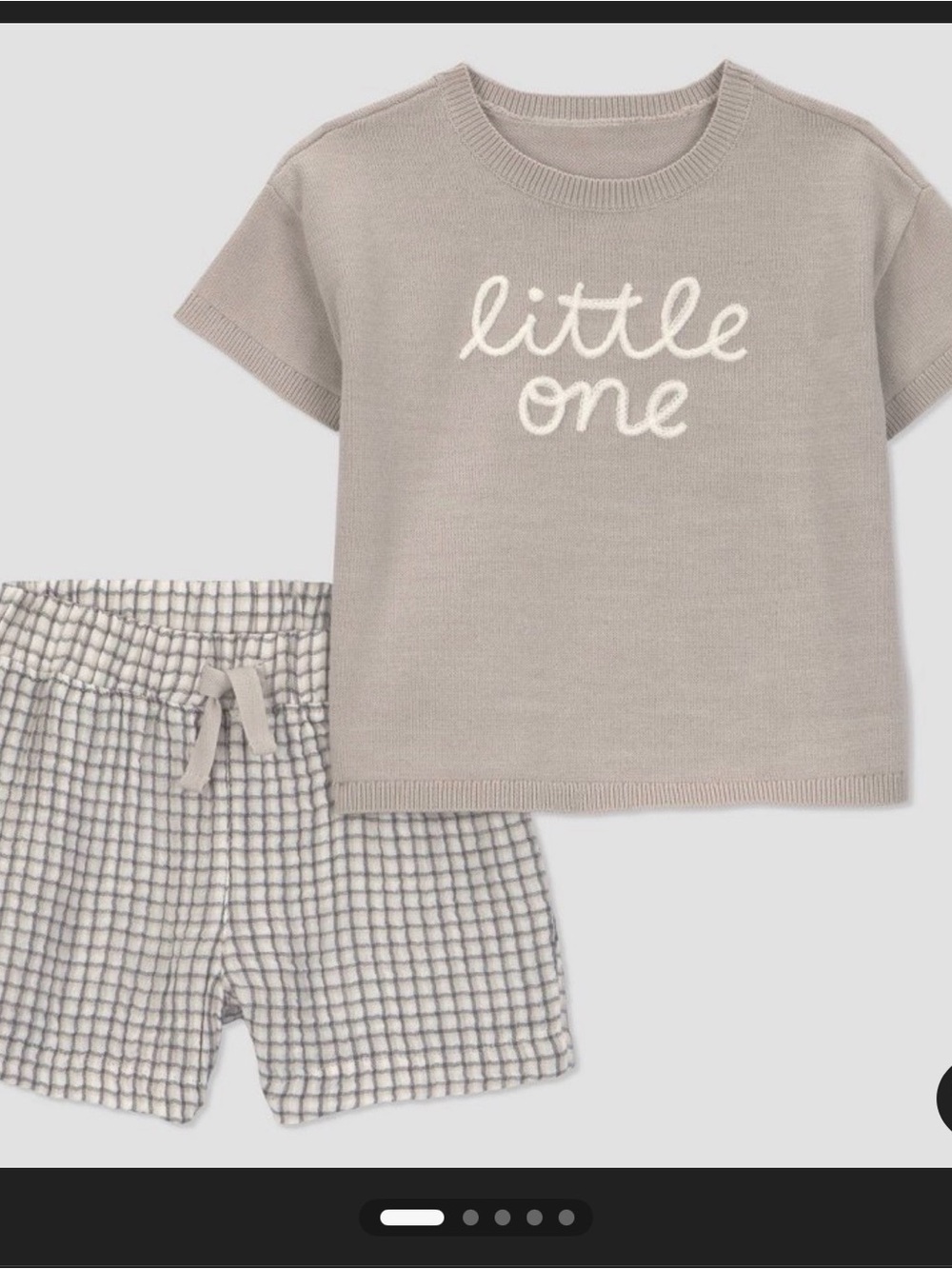 Carter's "Little One" Short-Sleeve Pajama Set in Light Taupe